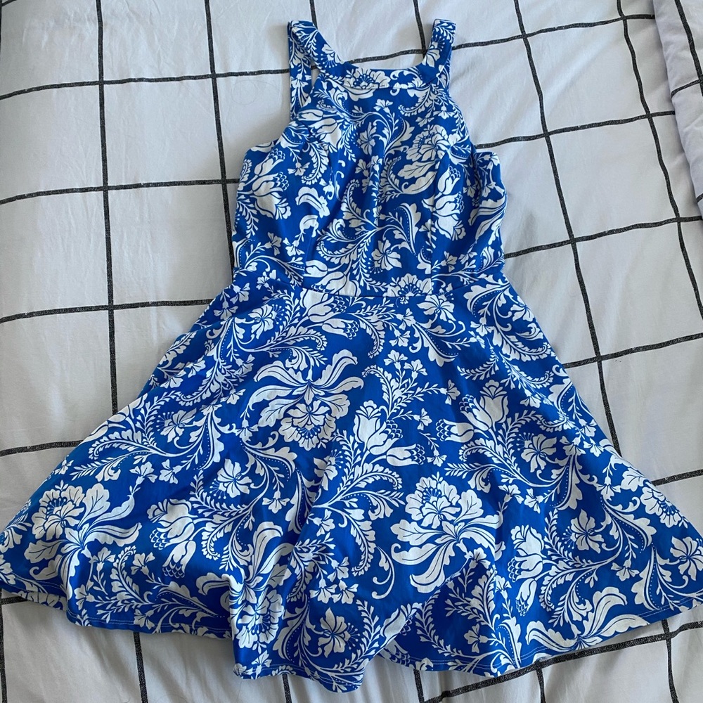 blue/white short dress